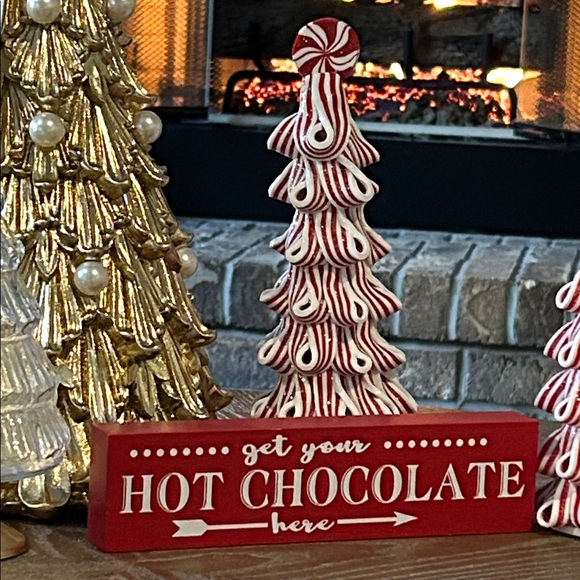 NEW! Winter Farmhouse Hot Cocoa Bar Wood Sign TRAY Shelf  DECOR - Picture 2 of 3